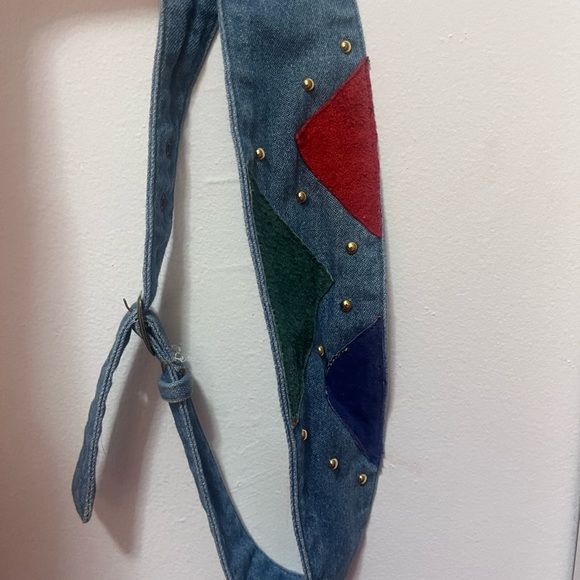 90’s Vintage Blue Creek Jeans Denim Dress with Leather Accents and belt - Picture 6 of 6